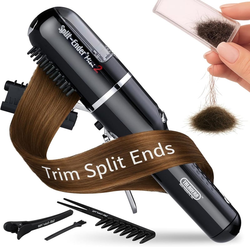 Split ender Mini 2 – Original Cordless Split End Hair Trimmer for Dry, Damaged, Brittle, Curly, Frizzy, or Straight Hair – Rechargeable Hair Clipper, Home Styling Tool for Split Ends (Black) - Image 1